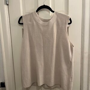 Sleeveless Cream Knit Top